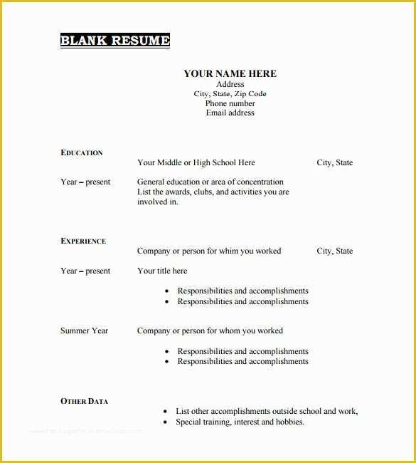 Free Printable Resume Templates Download Of Blank Resume Template – 15 Free Psd Vector Eps Ai
