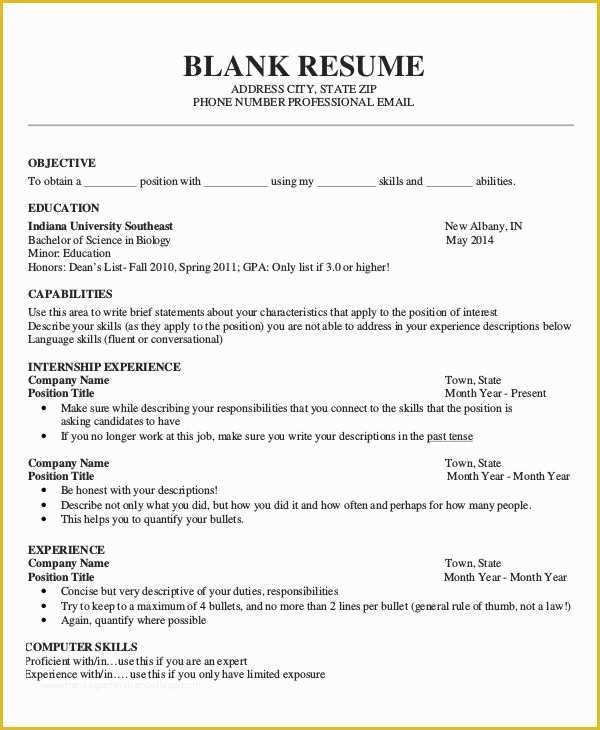 Free Printable Resume Templates Download Of Printable Resume Template 35 Free Word Pdf Documents