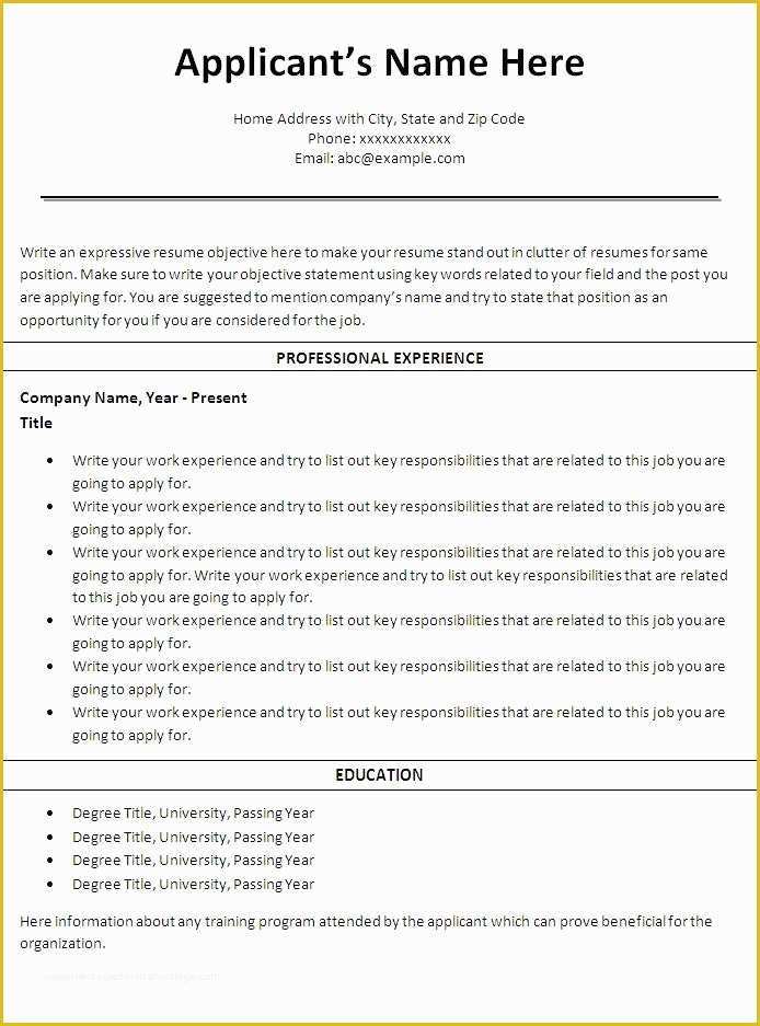 Free Printable Resume Templates Download Of Printable Resume Template