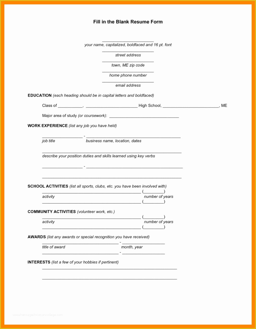 Free Printable Resume Templates Of 5 Free Printable Resume Templates Blank