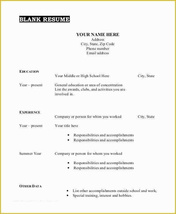 Free Printable Resume Templates Of Printable Resume Template 35 Free Word Pdf Documents