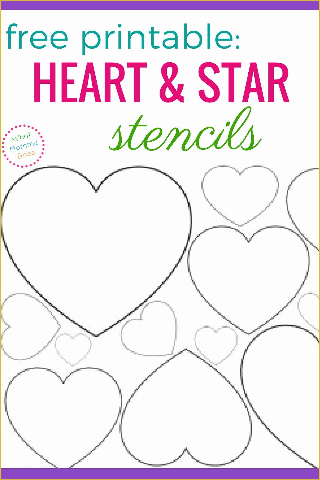Free Printable Star Template Of Free Printable Heart Stencils & Star Templates