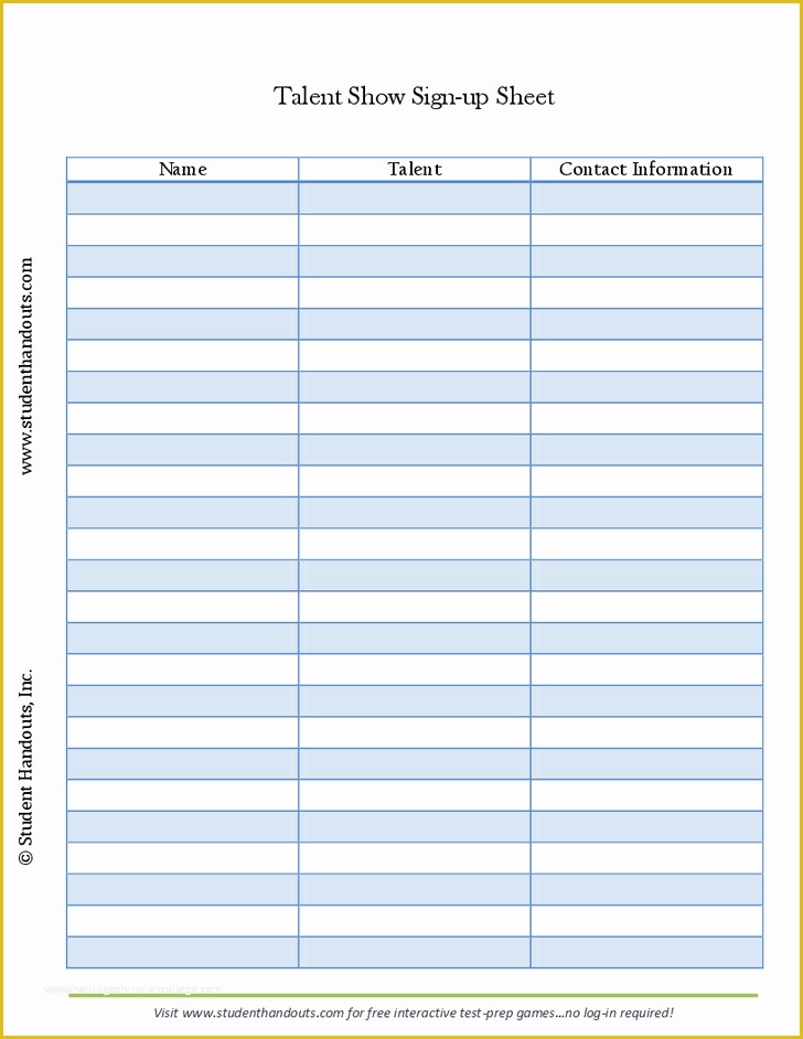 Free Printable Talent Show Flyer Template Of 28 Of Template Sign Up Sheet for Talent Show