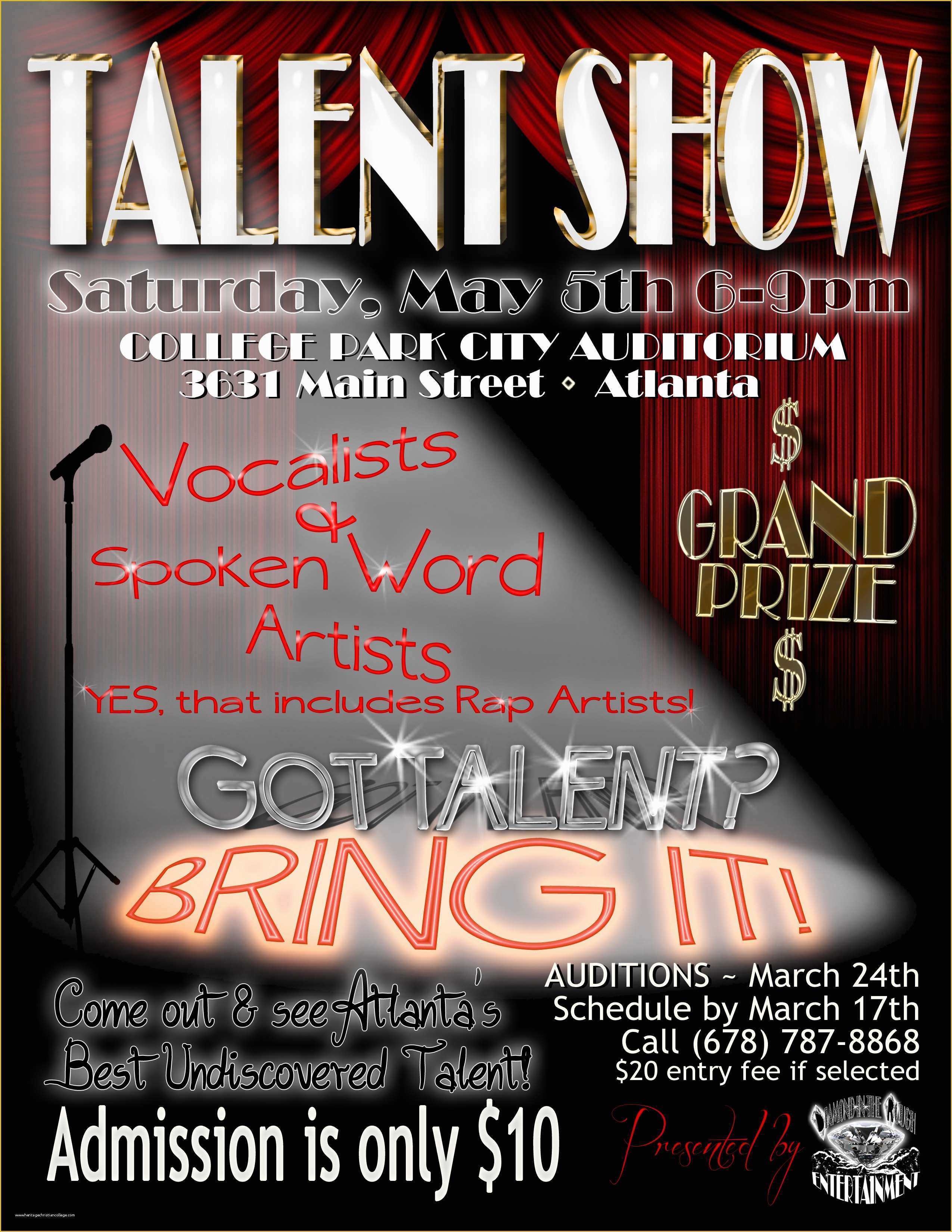 Free Printable Talent Show Flyer Template Of Custom Design Of Business Media for Print or Web