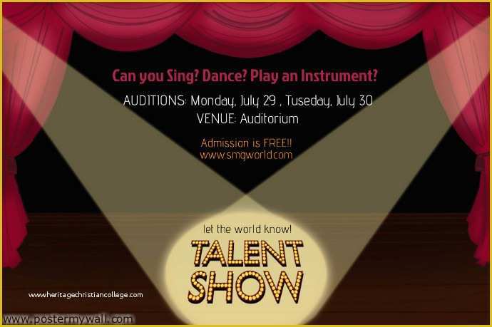 Free Printable Talent Show Flyer Template Of Free Printable event Flyer Templates