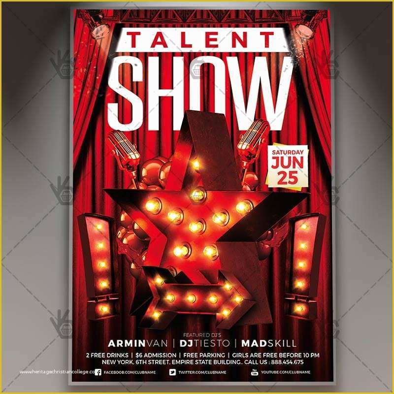 Free Printable Talent Show Flyer Template Of Talent Show Premium Flyer Psd Template