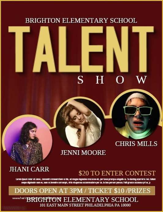 Free Printable Talent Show Flyer Template Of Talent Template