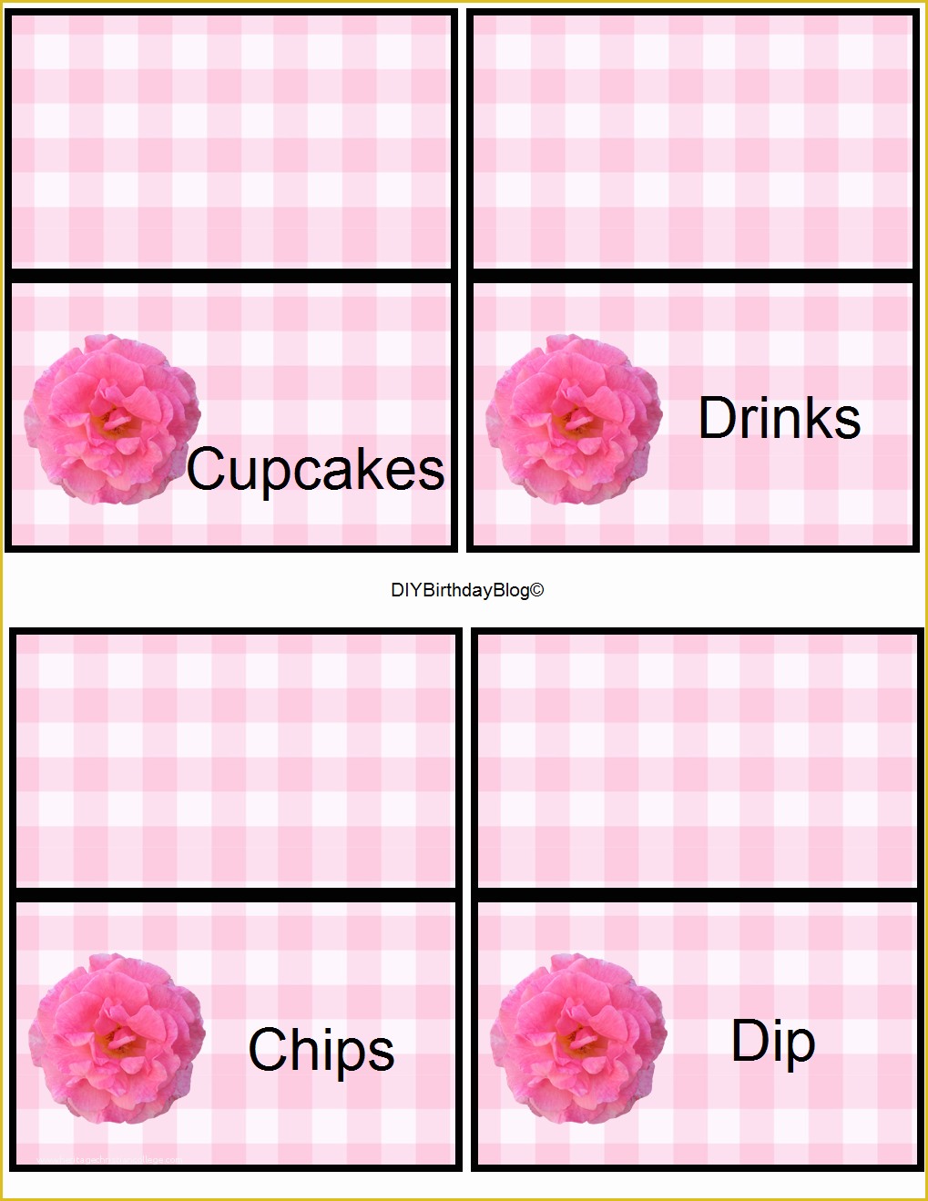 Free Printable Tent Cards Templates Of Diy Birthday Blog Pink Rose Birthday Party