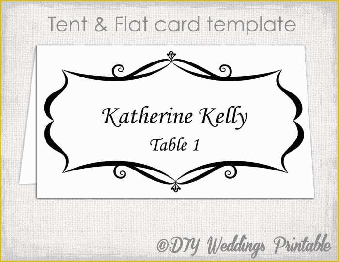 Free Printable Tent Cards Templates Of Place Card Template Tent and Flat Name Card Templates