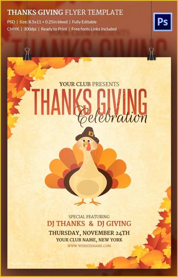 Free Printable Thanksgiving Flyer Templates Of 7 Thanks Giving Flyers Free Psd format Download