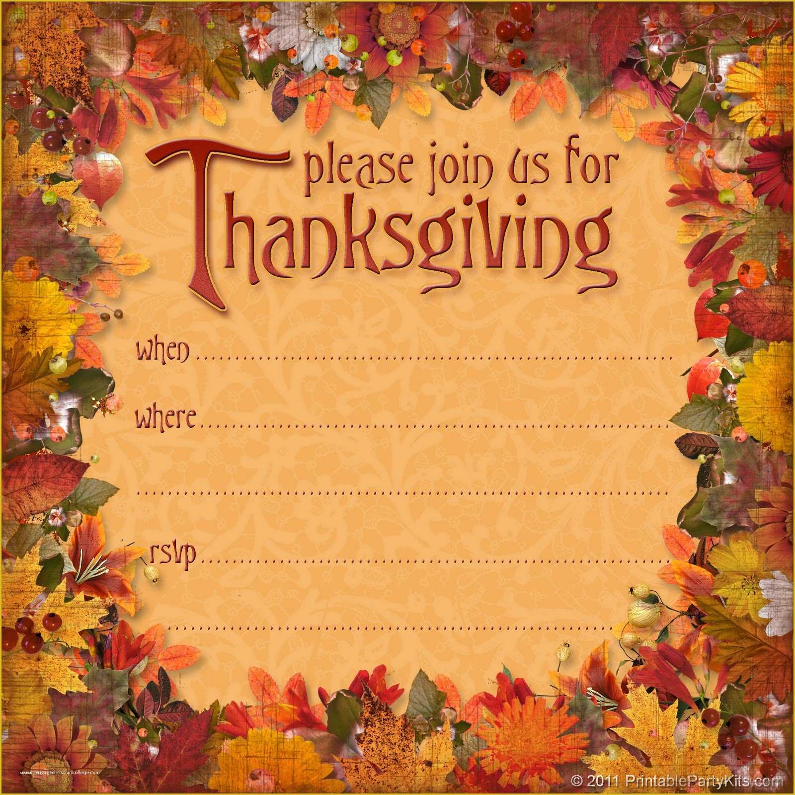 Free Printable Thanksgiving Flyer Templates Of Free Printable Party Invitations Free Thanksgiving Dinner