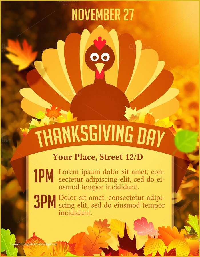 Free Printable Thanksgiving Flyer Templates Of Thanksgiving Day Flyer Flyer Templates On Creative Market