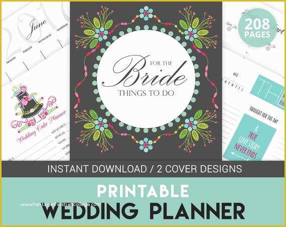 Free Printable Wedding Binder Templates Of Digital Wedding Planner Book Printable Wedding organizer