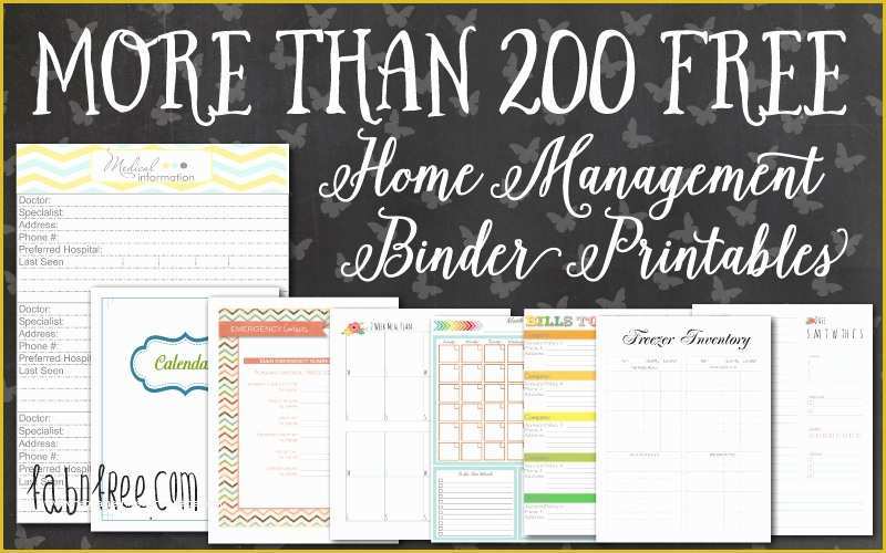Free Printable Wedding Binder Templates Of More Than 200 Free Home Management Binder Printables