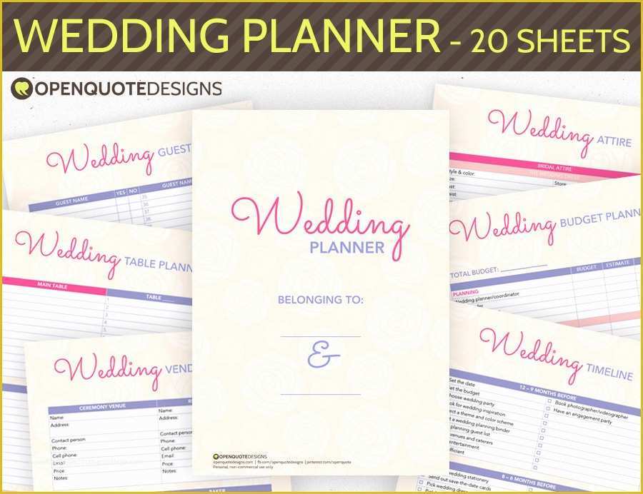 Free Printable Wedding Binder Templates Of Printable Wedding Planner organizer Printable by