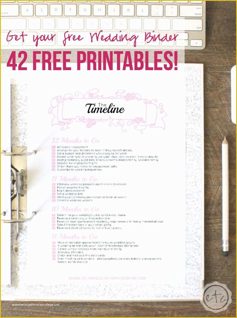 Free Printable Wedding Binder Templates