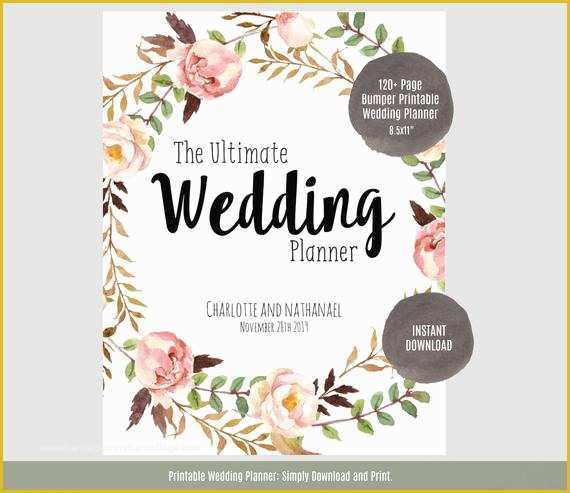 Free Printable Wedding Binder Templates Of Wedding Planner Printable Wedding Planner Wedding Binder