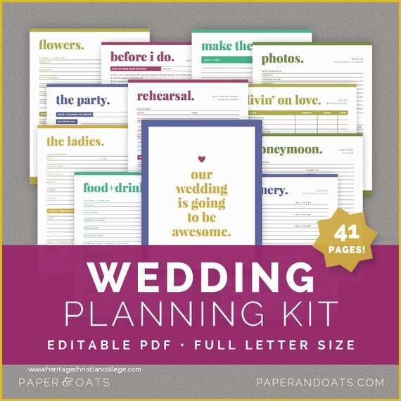 Free Printable Wedding Binder Templates Of Wedding Planning Kit Editable Wedding to Do List by