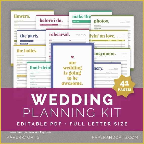 Free Printable Wedding Binder Templates Of Wedding Planning Kit 