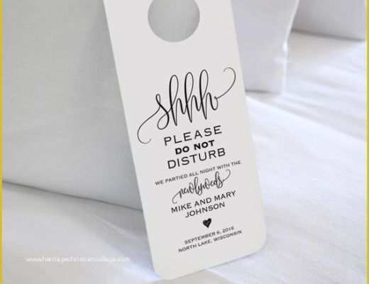 Free Printable Wedding Door Hanger Template Of Wedding Door Hanger Please Do Not Disturb by