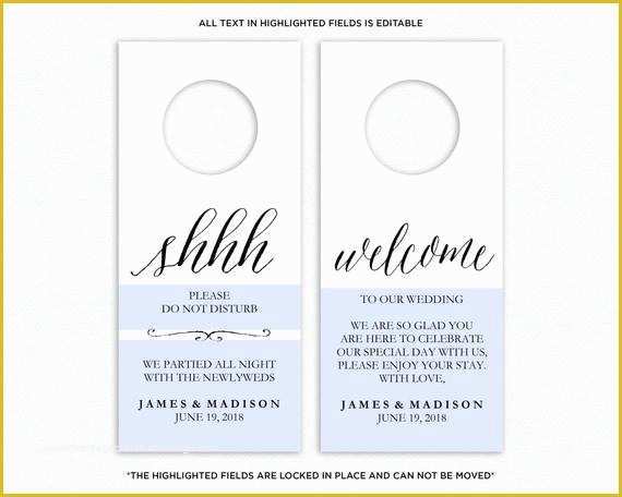 Free Printable Wedding Door Hanger Template Of Wedding Door Hanger Template Do Not Disturb Printable