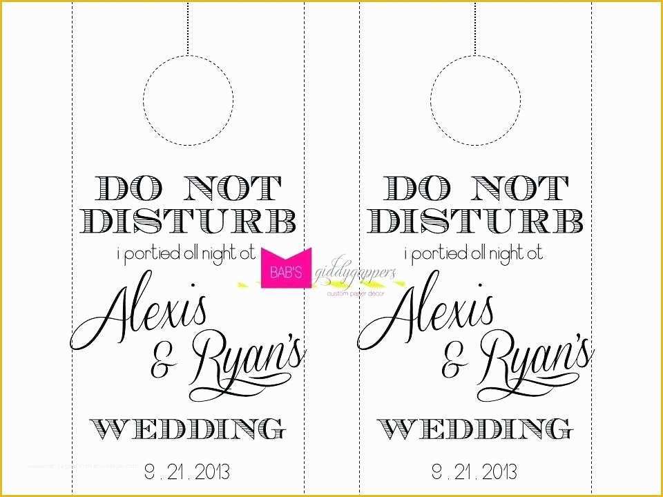Free Printable Wedding Door Hanger Template Of Wedding Door Hanger Template
