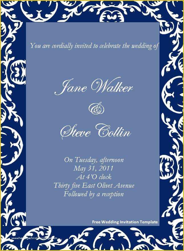 Free Printable Wedding Invitation Templates for Microsoft Word Of 645x880 source Mirror