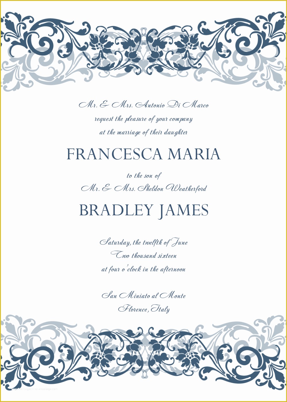 Free Printable Wedding Invitation Templates for Microsoft Word Of 8 Free Wedding Invitation Templates Excel Pdf formats