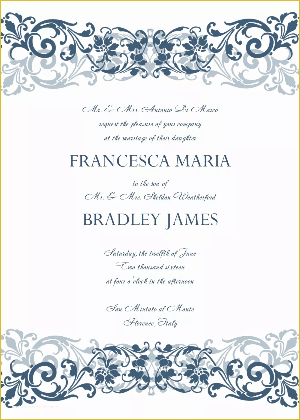 Free Printable Wedding Invitation Templates for Microsoft Word Of 8 Free Wedding Invitation Templates Excel Pdf formats