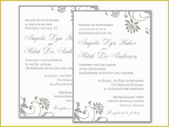 Free Printable Wedding Invitation Templates for Microsoft Word Of Free Wedding Invitation Templates for Word