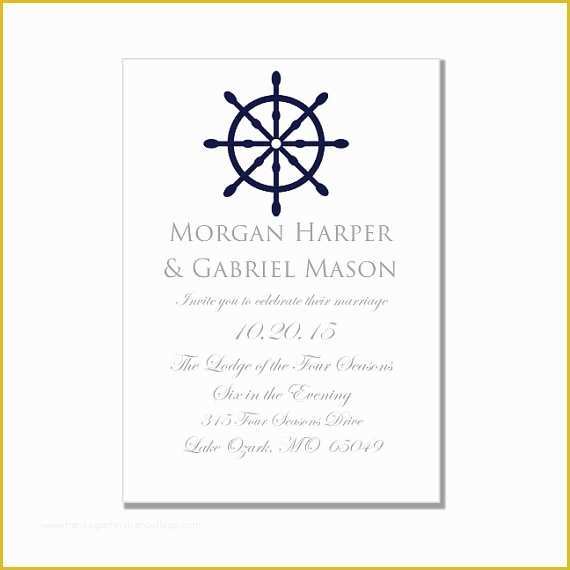 Free Printable Wedding Invitation Templates for Microsoft Word Of Nautical Wedding Invitation Template "nautical Wheel