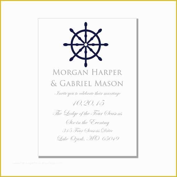 Free Printable Wedding Invitation Templates for Microsoft Word Of Nautical Wedding Invitation Template &quot;nautical Wheel