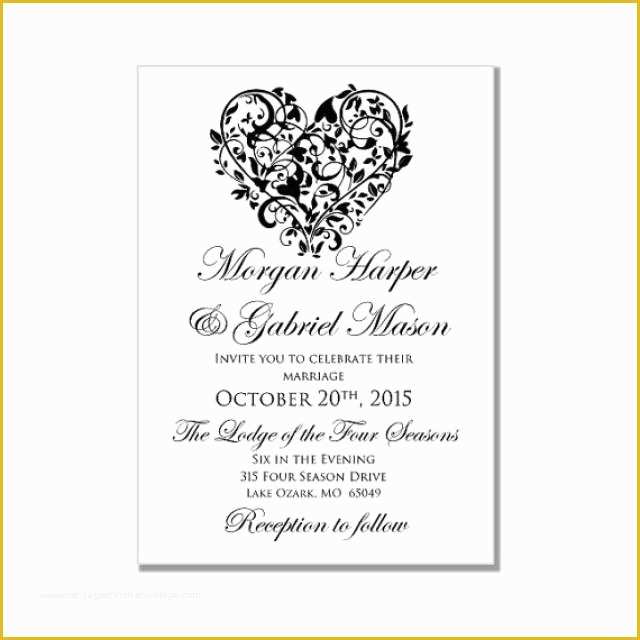 Free Printable Wedding Invitation Templates for Microsoft Word Of Printable Wedding Invitation "heart" Diy Wedding