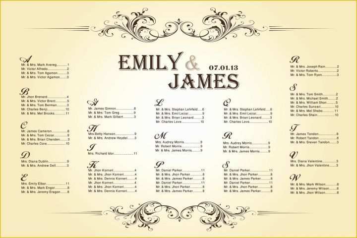 Free Printable Wedding Seating Chart Template Of 6 Best Of Printable Wedding Seating Chart