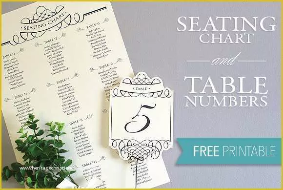 Free Printable Wedding Seating Chart Template Of Elegant Diy Table Numbers Seating Chart