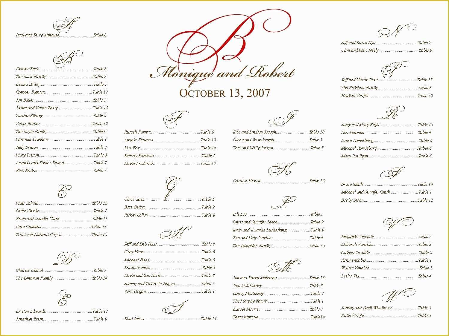 Free Printable Wedding Seating Chart Template Of Free Printable Wedding Seating Chart Template