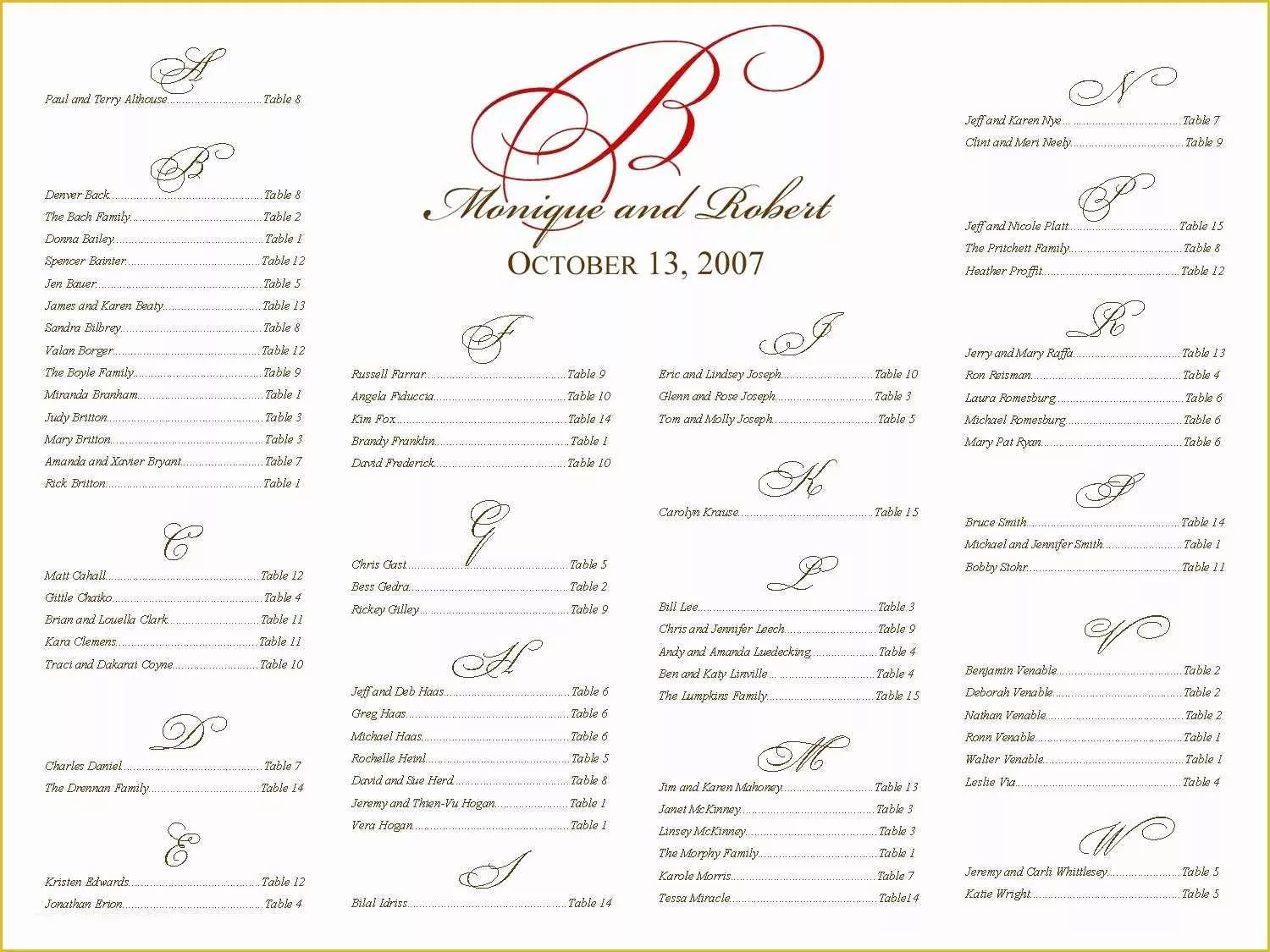 Free Printable Wedding Seating Chart Template Of Free Printable Wedding Seating Chart Template