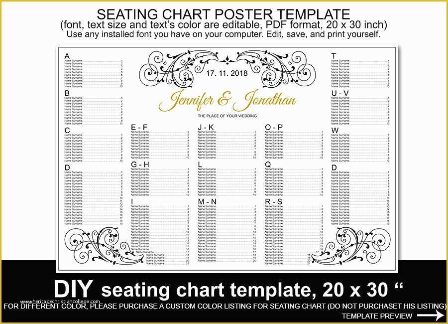 Free Printable Wedding Seating Chart Template Of Wedding Seating Chart Poster Template Printable Reception