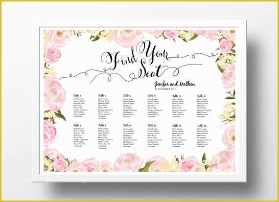 Free Printable Wedding Seating Chart Template Of Wedding Seating Chart Poster Template Wedding Table Plan