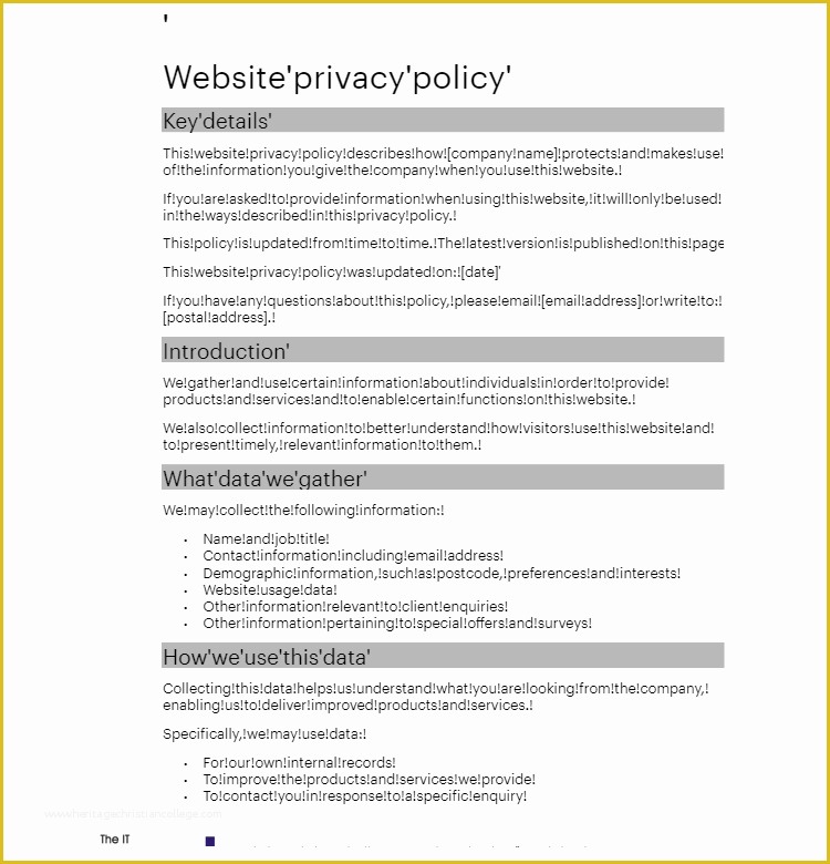 Free Privacy Policy Template Of 13 Privacy Policy Templates