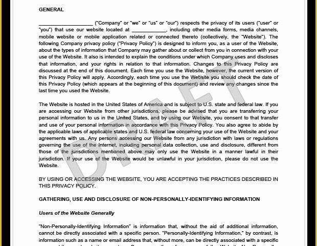 Free Privacy Policy Template Of Create A Free Privacy Policy Download &amp; Print