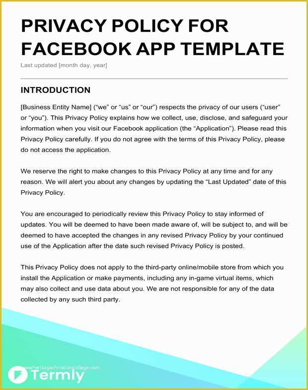 Free Privacy Policy Template Of Free Privacy Policy Templates
