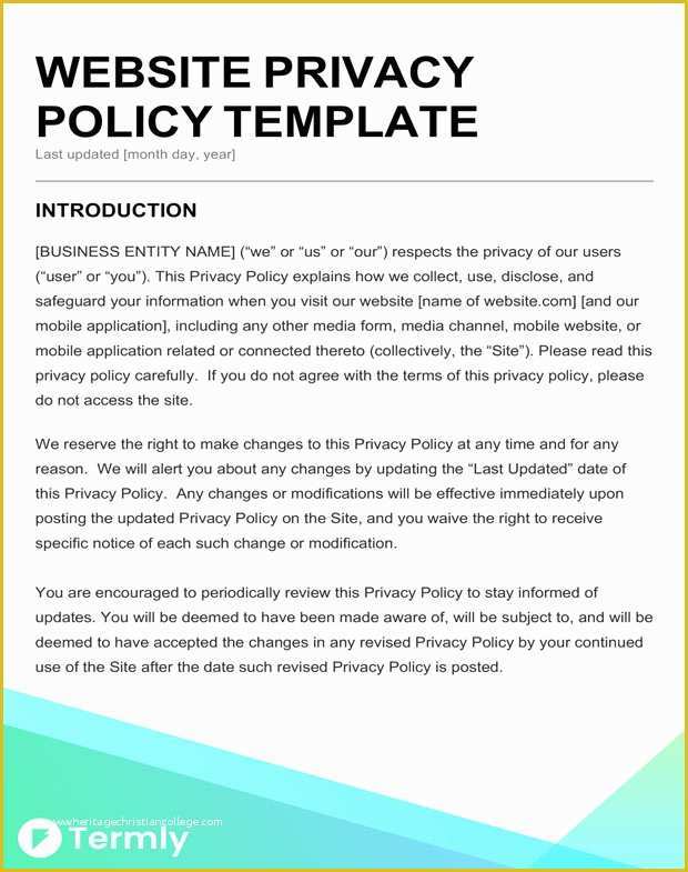 Free Privacy Policy Template Of Free Privacy Policy Templates