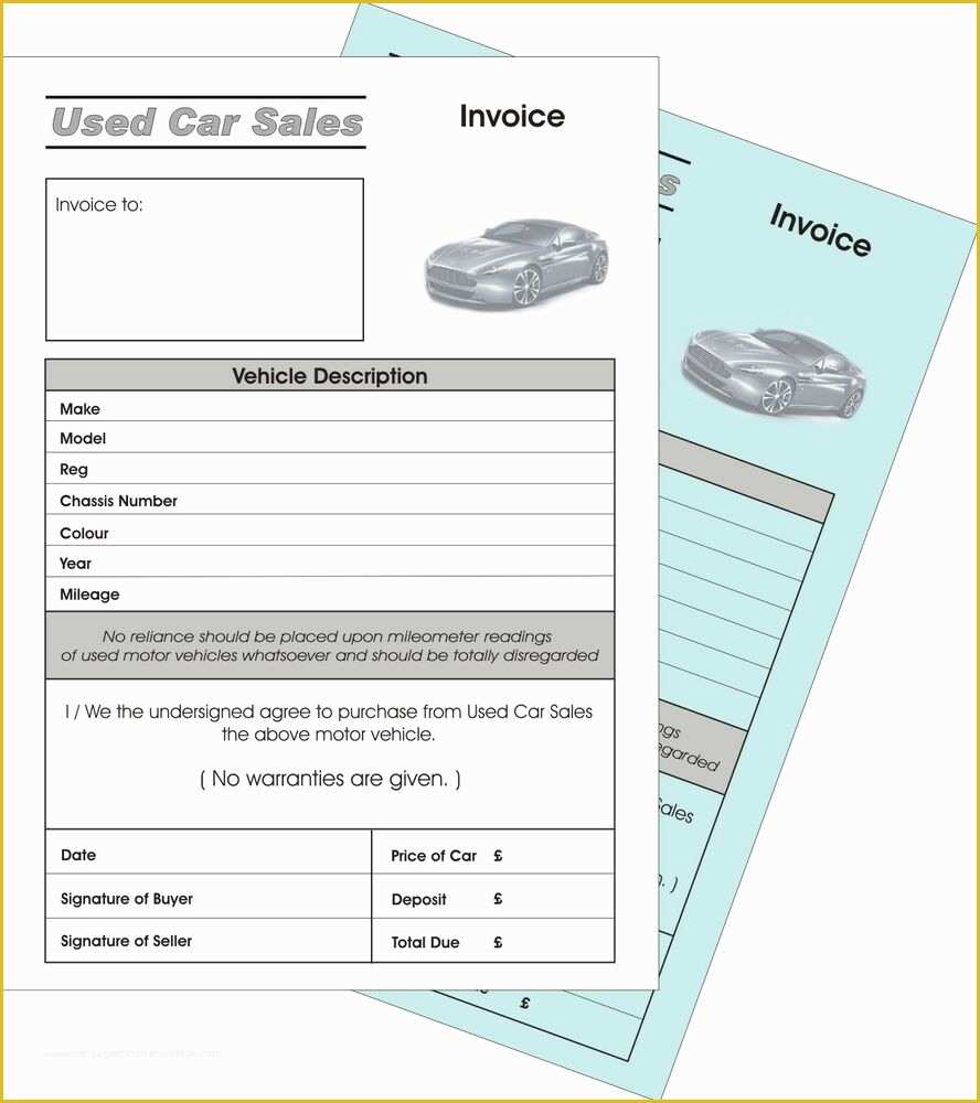 Free Professional Ebay Templates Of 2 X Used Car Sale Invoice Duplicate Ncr Pads