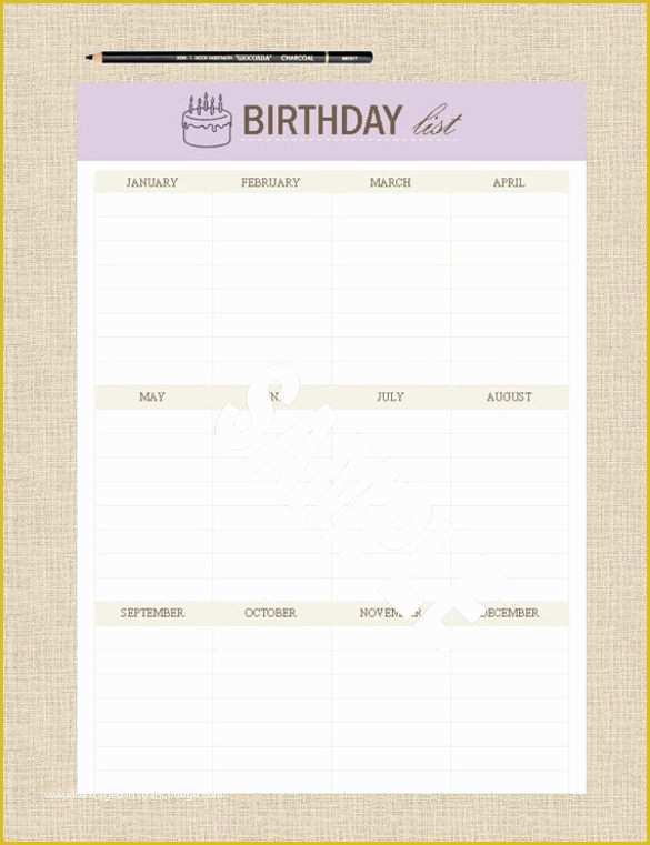 Free Professional Ebay Templates Of Birthday List Template – 12 Free Psd Eps In Design