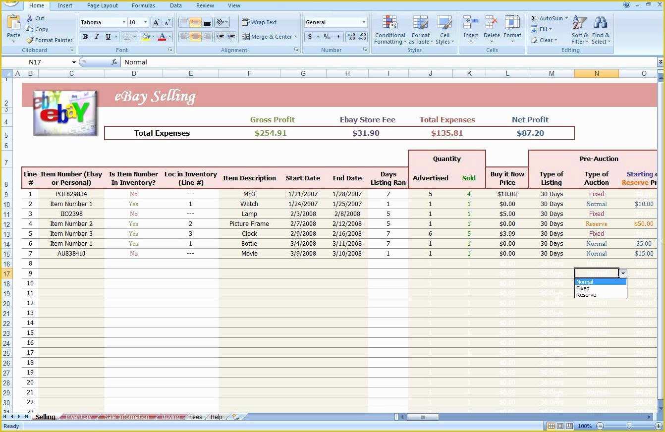 Free Professional Ebay Templates Of Ebay Spreadsheet Template Ebay Spreadsheet Spreadsheet