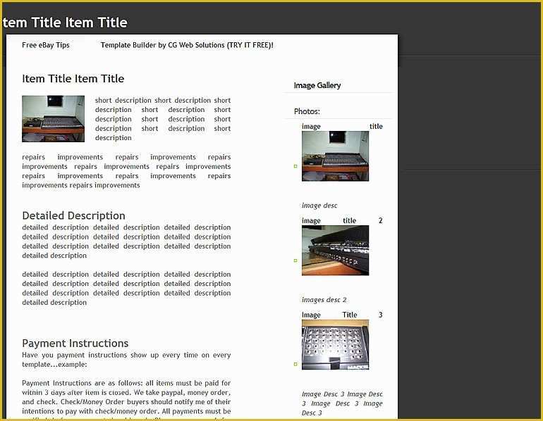 Free Professional Ebay Templates Of Professional Free Ebay Template Builder