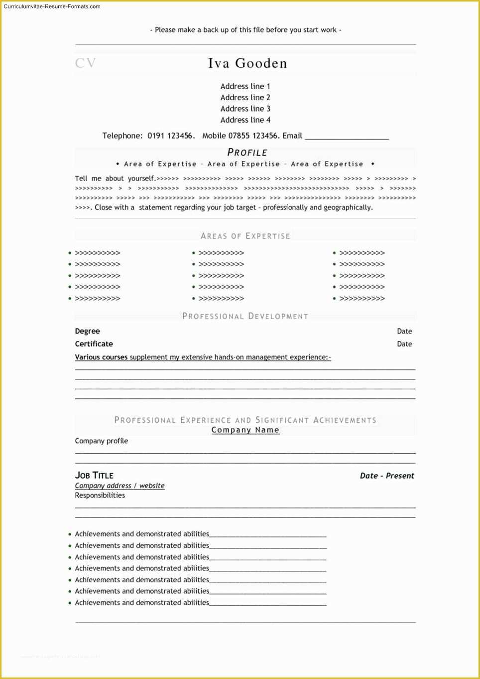 Free Professional Resume Templates Of Download Free Professional Resume Templates