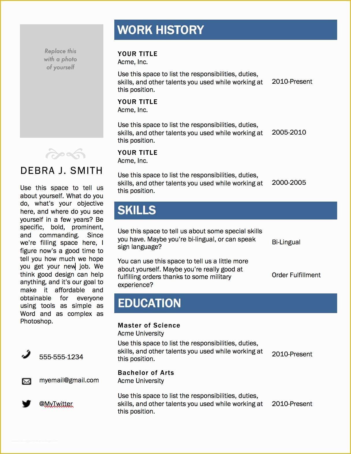 Free Professional Resume Templates Of Free Microsoft Word Resume Template — Superpixel