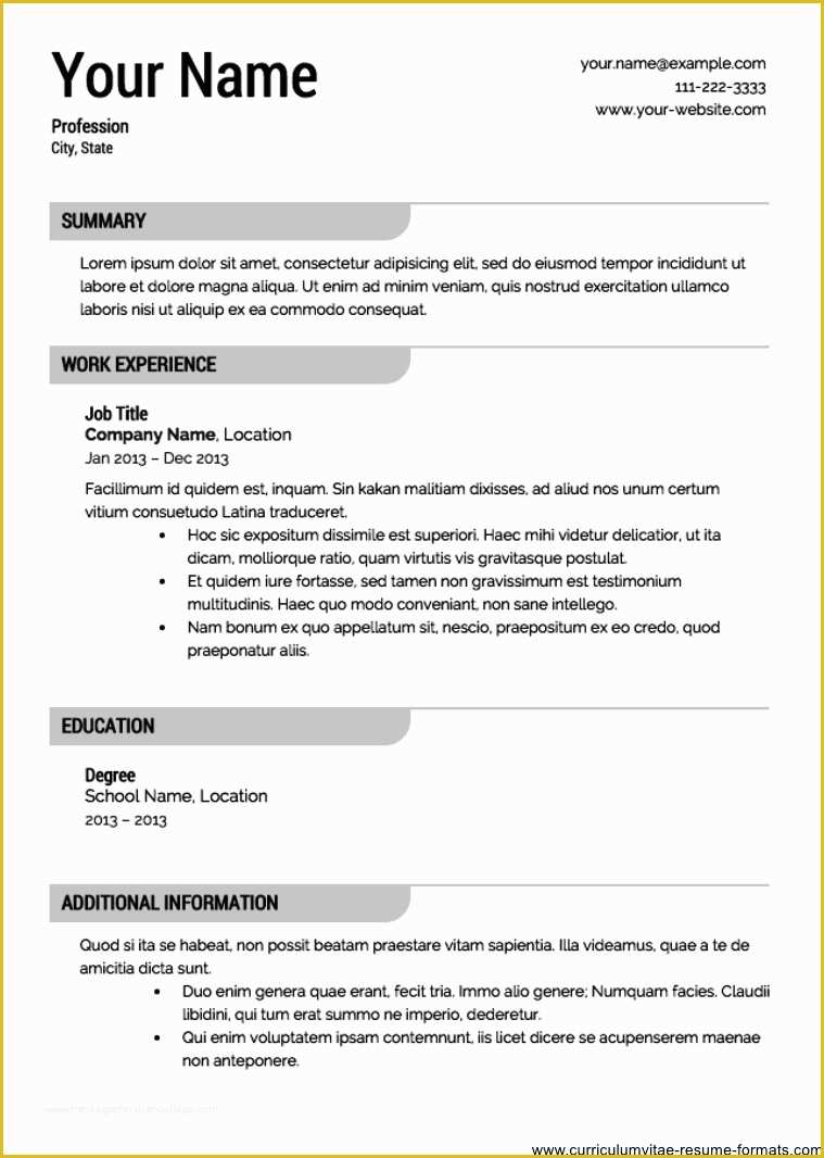 Free Professional Resume Templates Of Free Professional Resume Template 2016 Free Samples